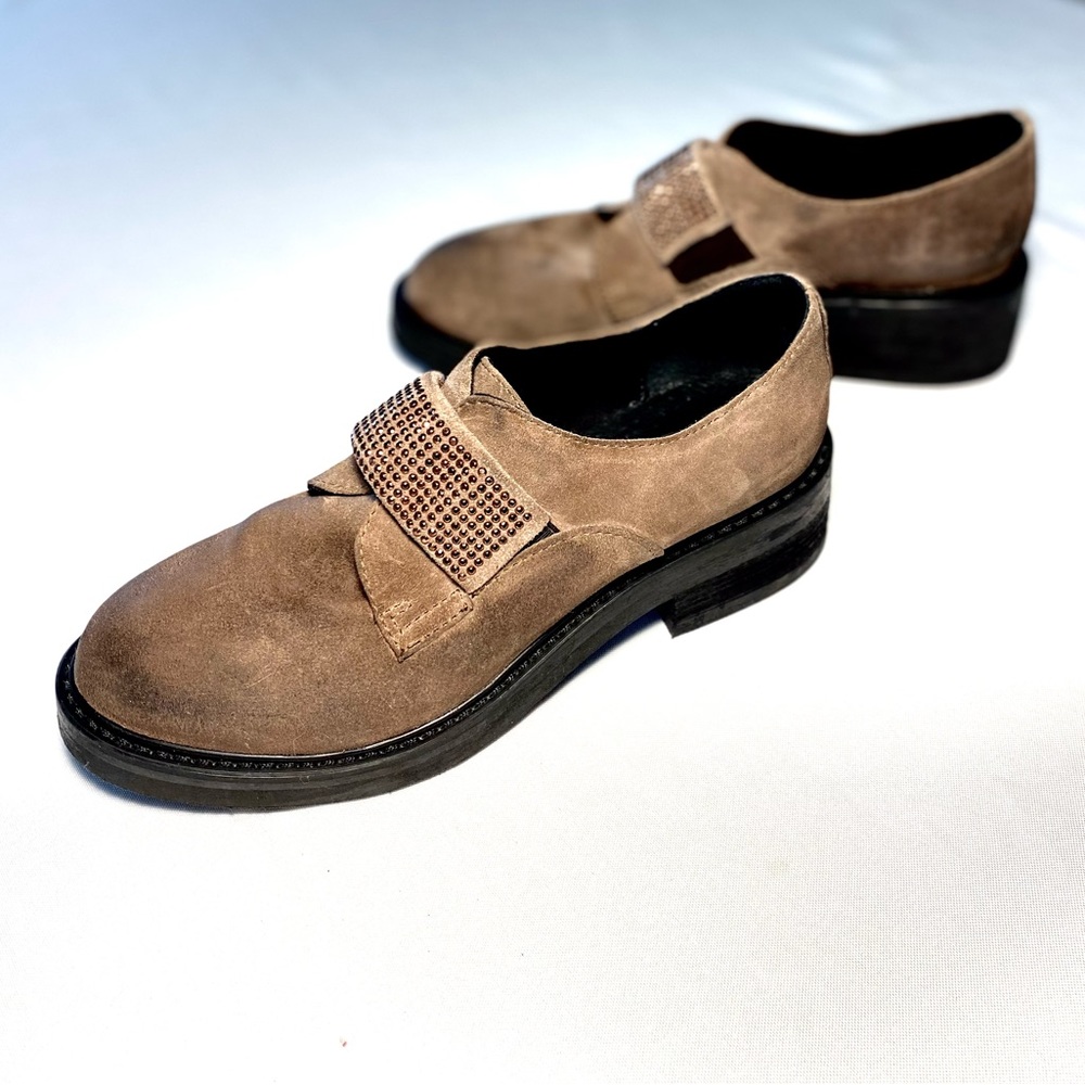 Suede Studded Embellished Loafers  Manas